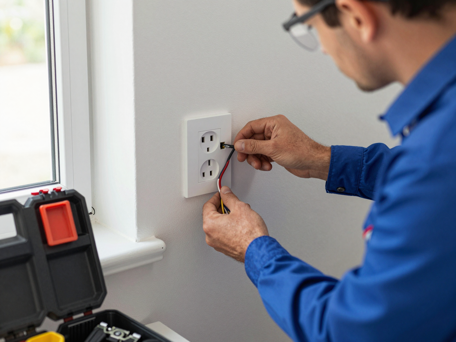 Residential outlet installation by certified electrician