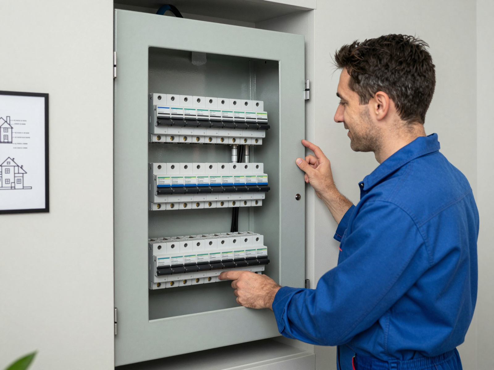 Completed residential electrical panel